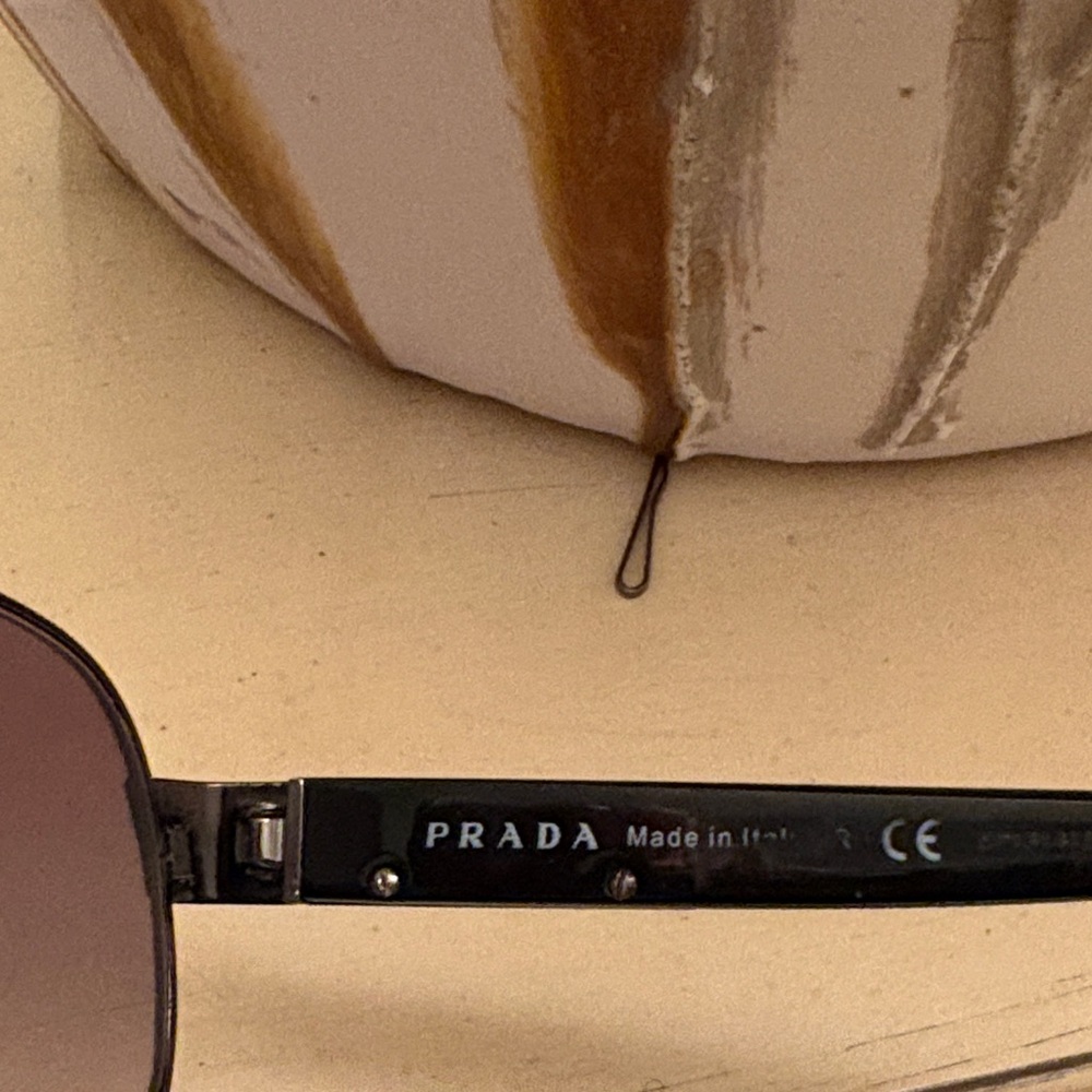 Unisex Prada Black Aviator Sunglasses - Smoke Lenses - Picture 4 of 5
